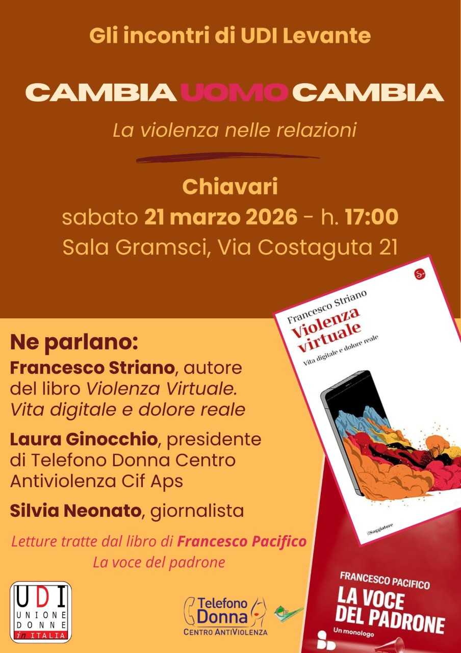 A Chiavari il confronto “Cambia uomo cambia” sulla violenza nelle relazioni
