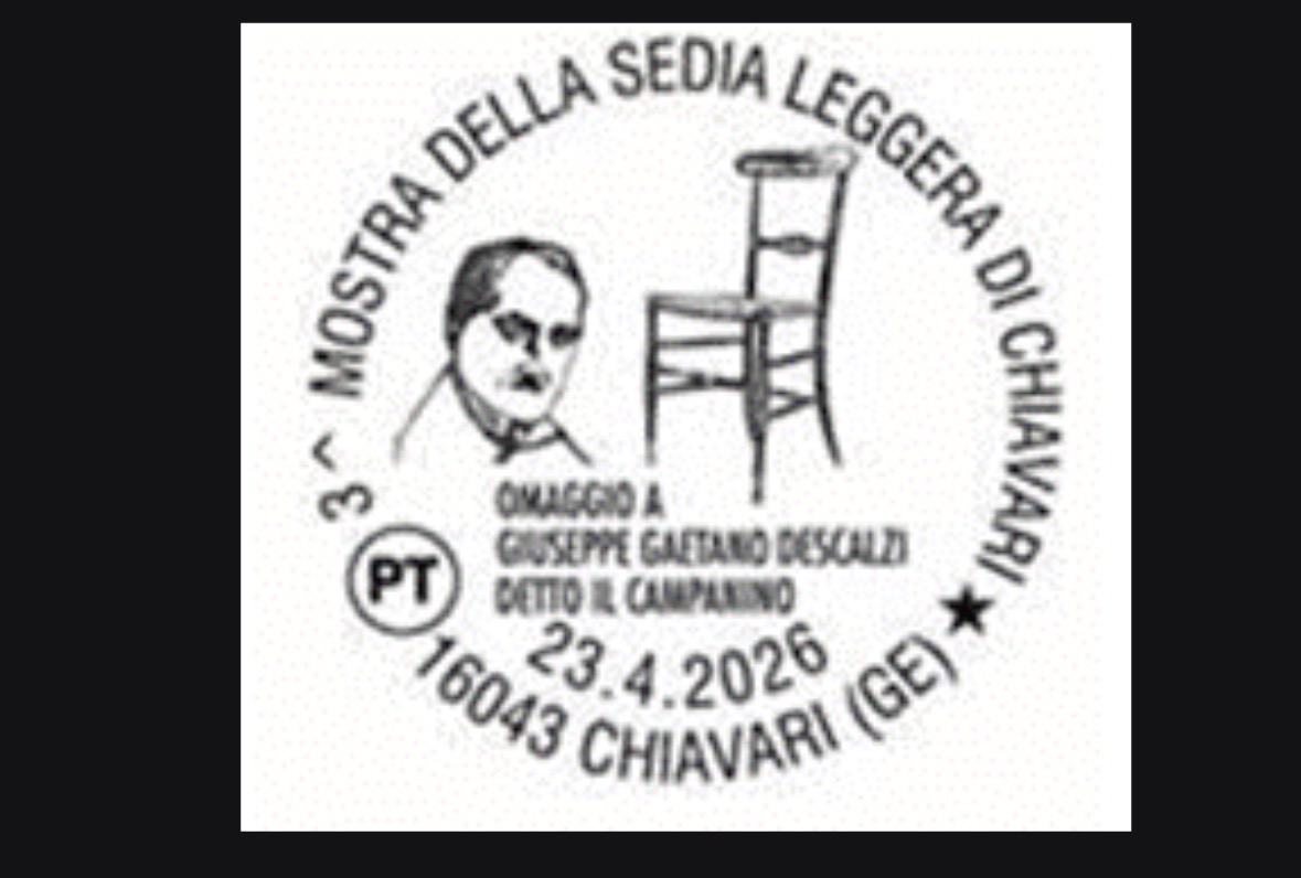 Chiavari ospita un annullo filatelico per la mostra della sedia leggera