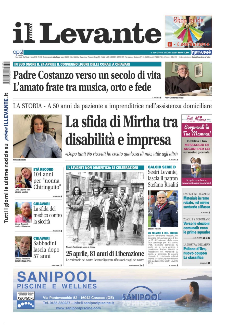 Il Nuovo Levante disponibile in edicola