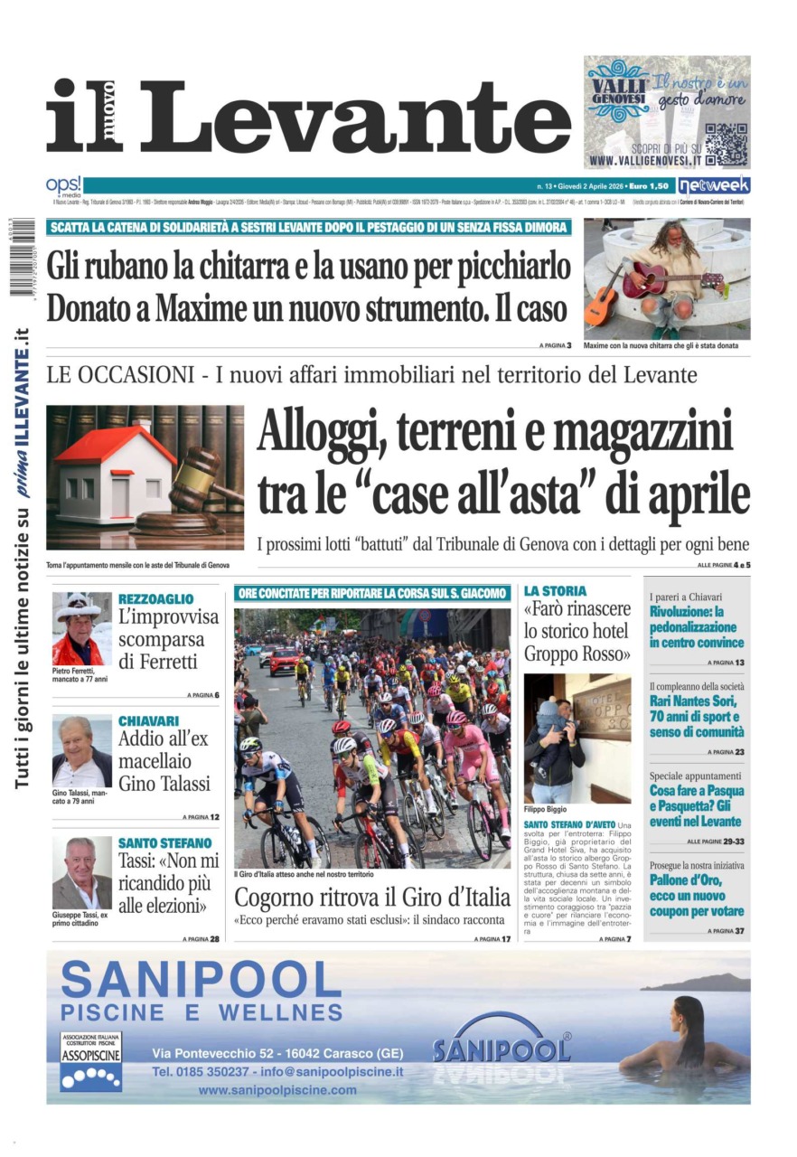 Il Nuovo Levante è disponibile in edicola