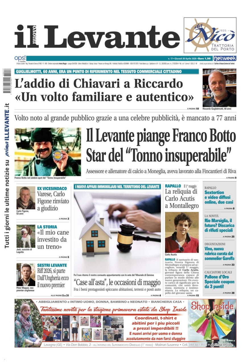 Il Nuovo Levante è disponibile in edicola