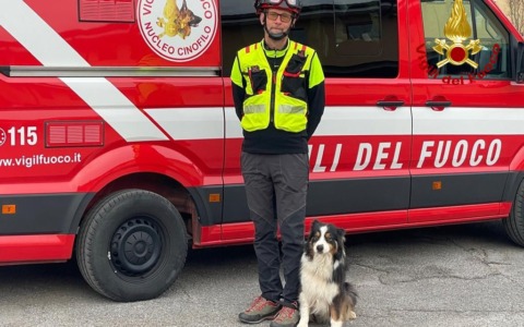 Lamù, il cane eroe del Ponte Morandi, chiude la carriera