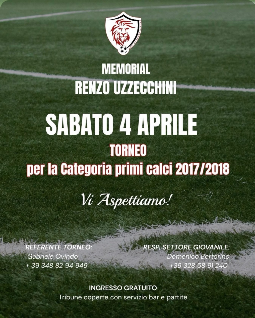 Oggi a Casarza Ligure il Memorial Renzo Uzzecchini per i giovani calciatori