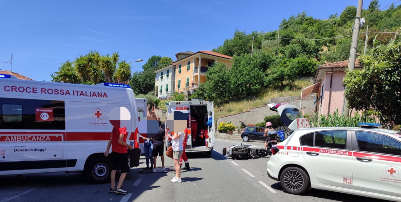 Casarza Ligure, scontro tra scooter provoca due feriti