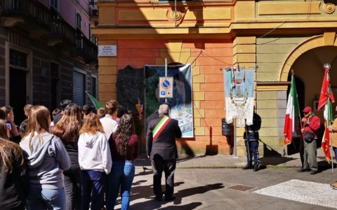 Commemorazione di Severino, primo caduto della Divisione Cichero a Borzonasca