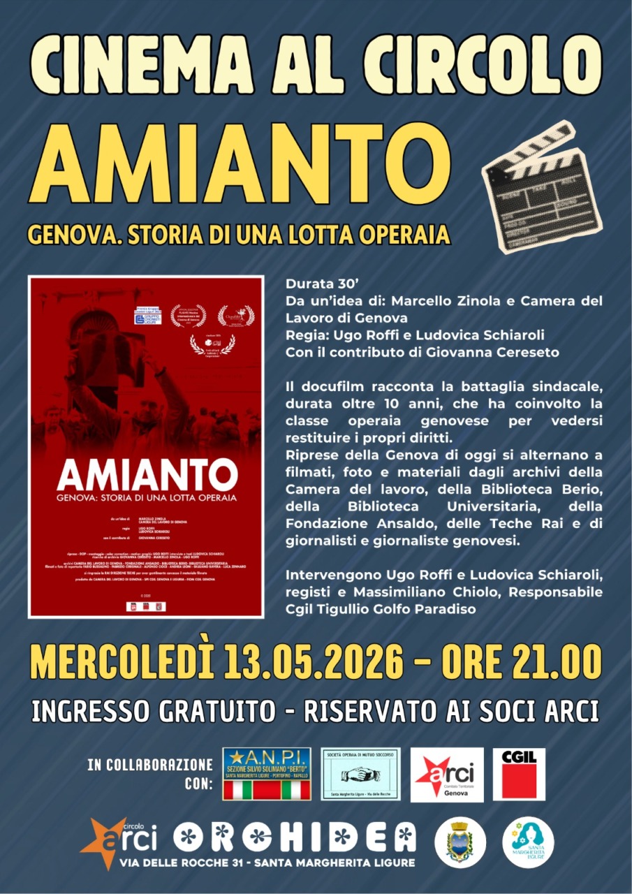 Il docufilm ‘Amianto. Genova: storia di una lotta operaia’ in programma al Circolo Arci Orchidea