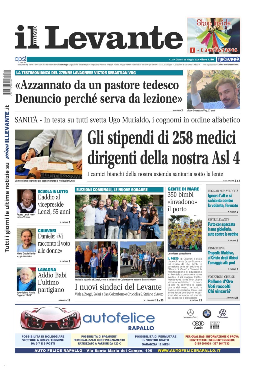 Il Nuovo Levante disponibile in edicola