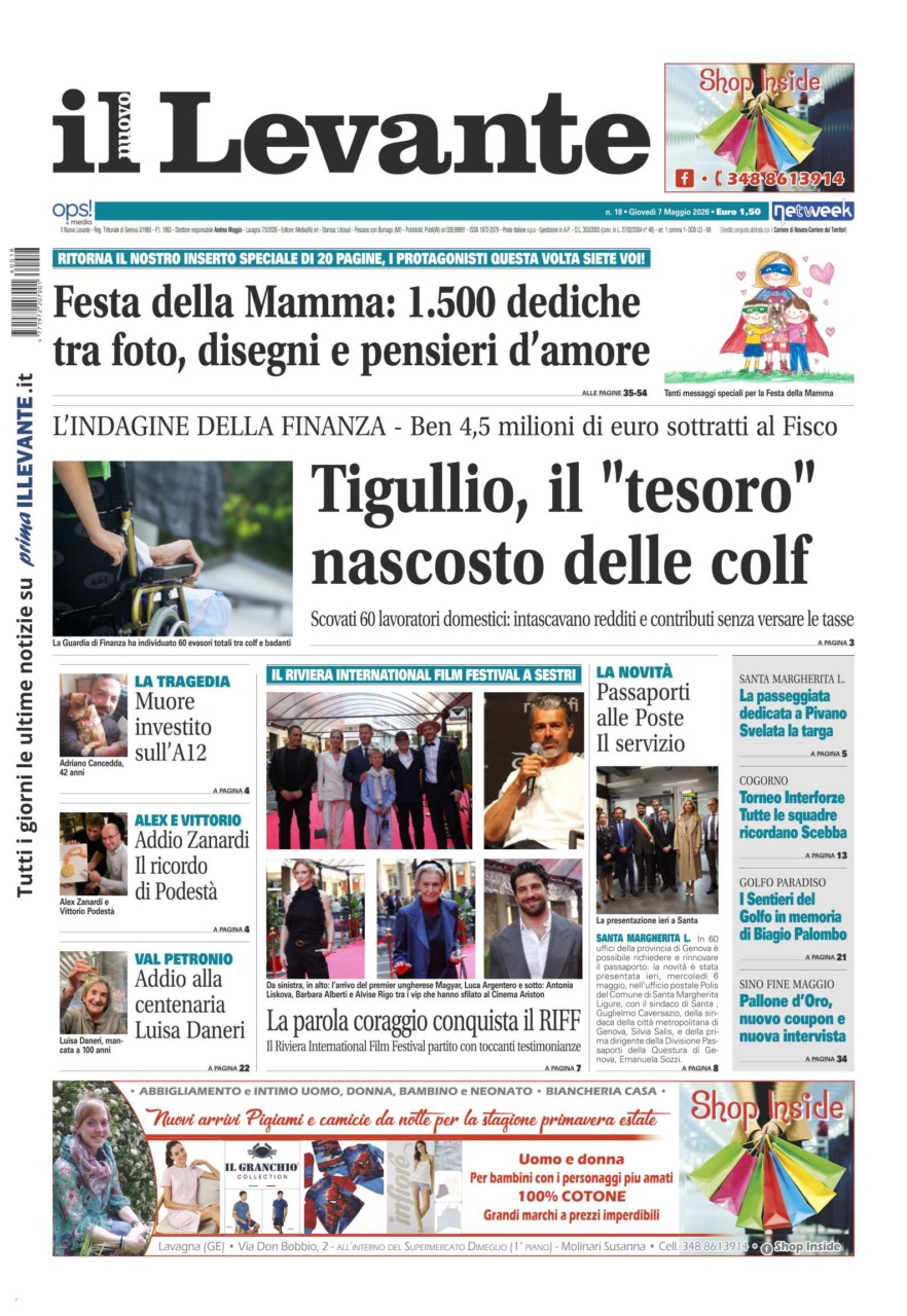Il Nuovo Levante è disponibile in edicola