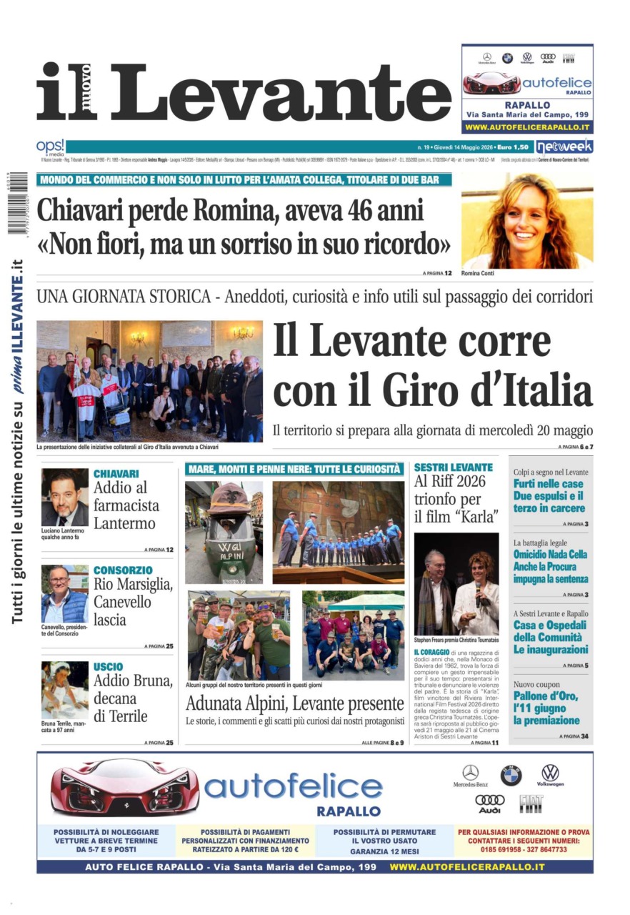 Il Nuovo Levante è disponibile in edicola