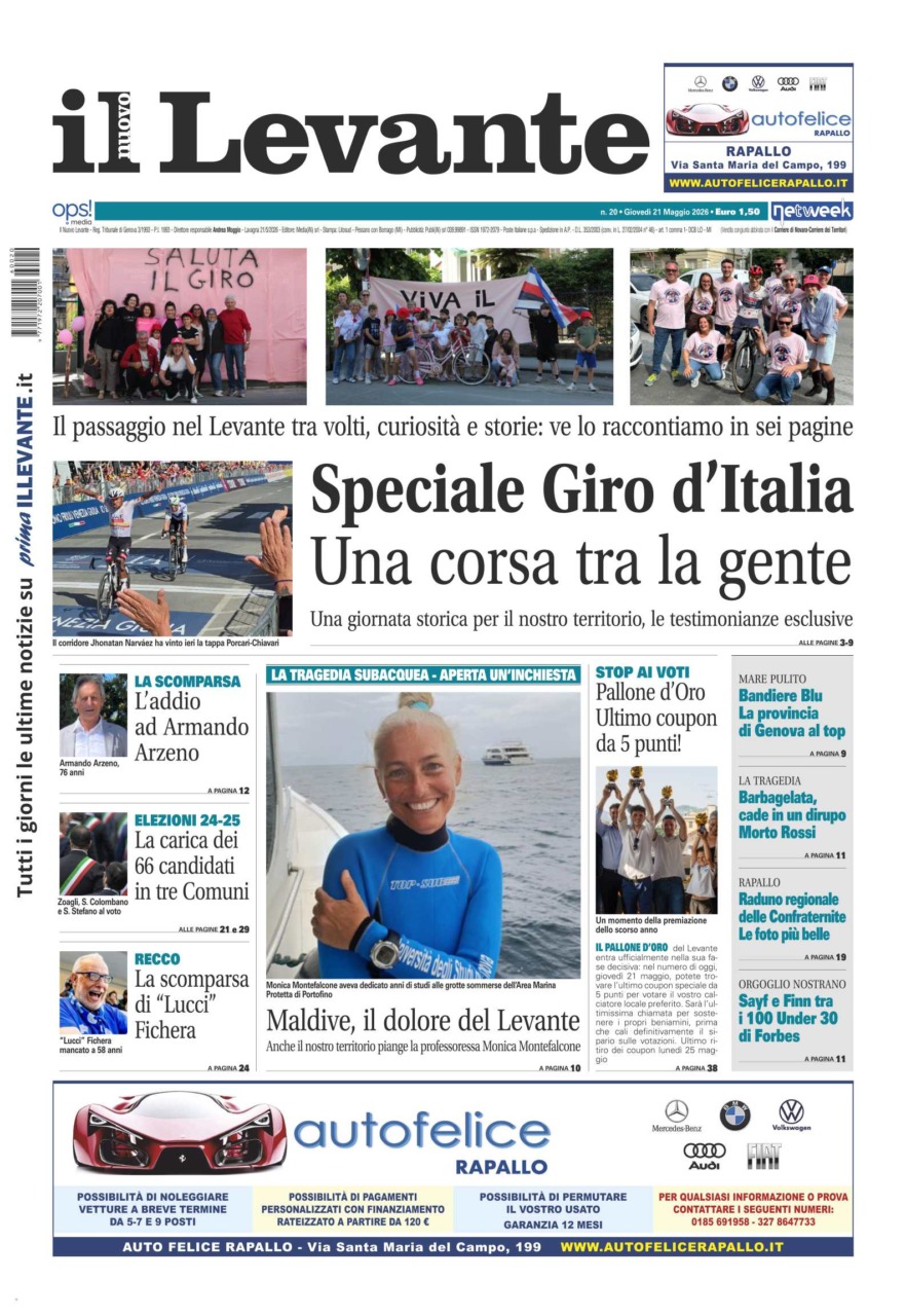 Il Nuovo Levante è disponibile in edicola