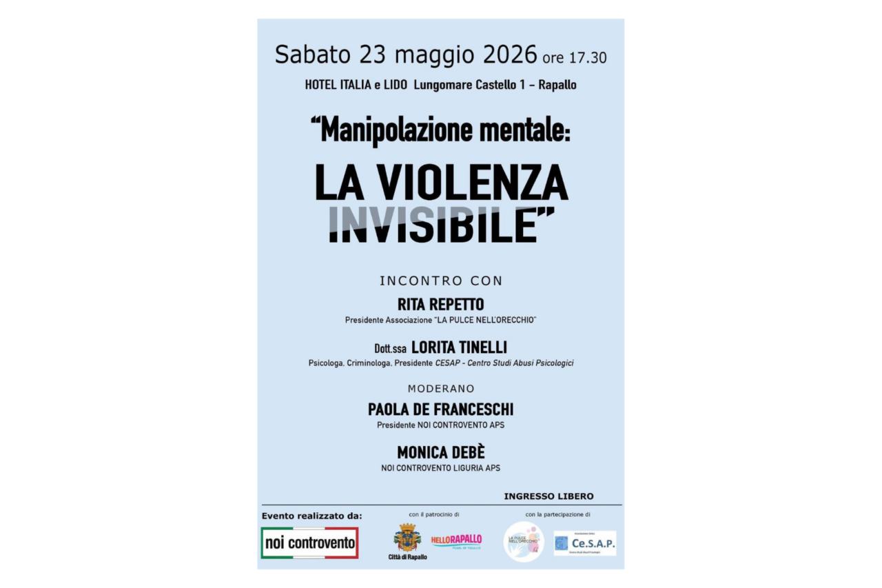 Incontro a Rapallo sulla manipolazione psicologica