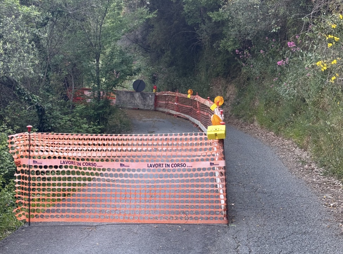 Sestri Levante, chiusa la strada tra San Bernardo e Loto: Cecconi chiede interventi urgenti