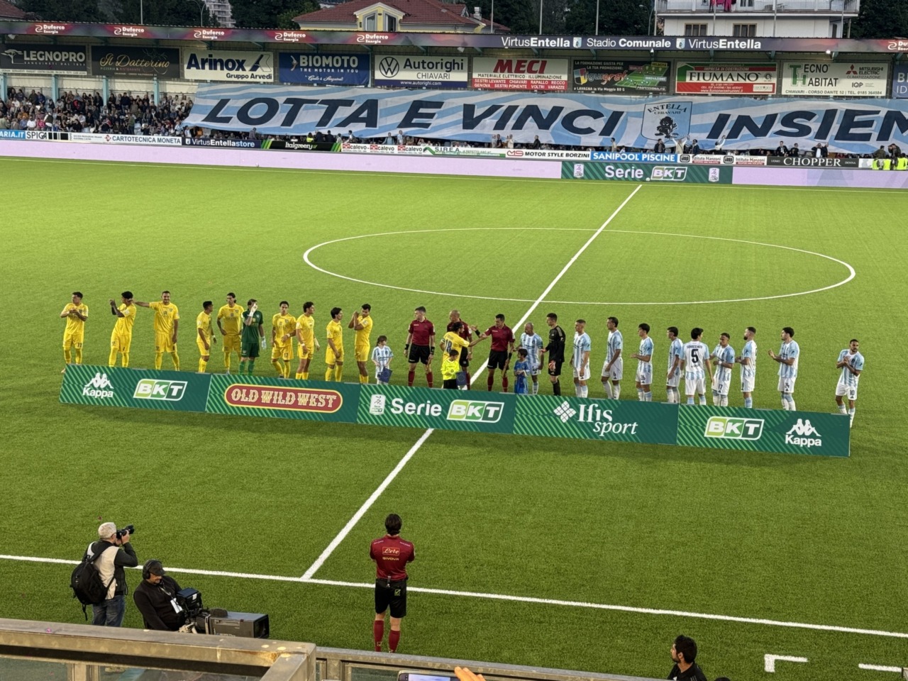 Virtus Entella-Carrarese, primo tempo si chiude 1-0