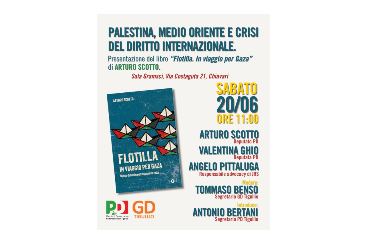 Chiavari ospita la presentazione di “Flotilla. In viaggio per Gaza” di Arturo Scotto