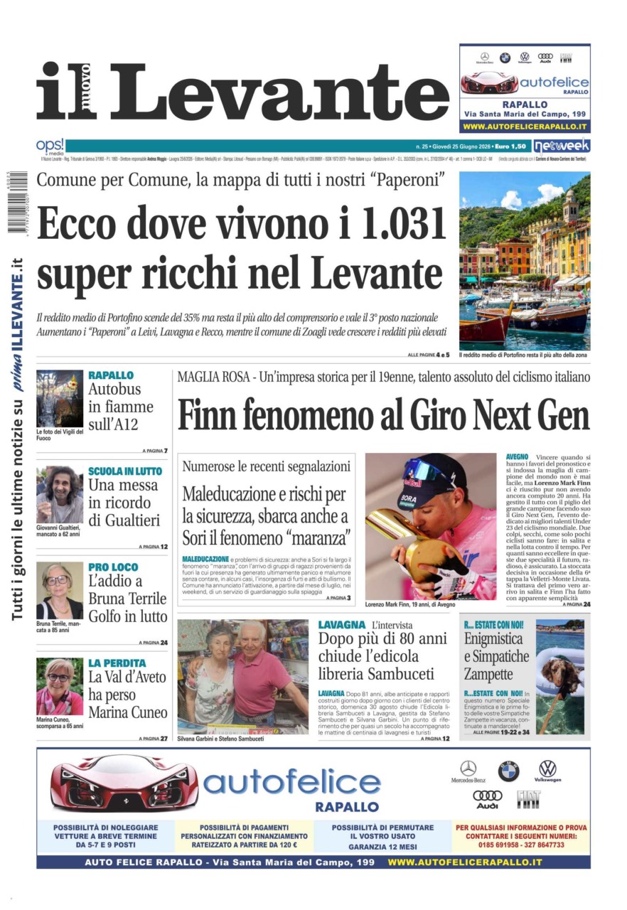 Il Nuovo Levante arriva in edicola