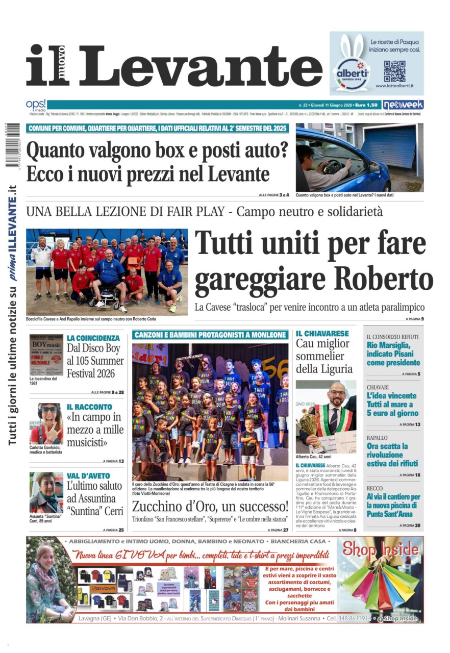 Il Nuovo Levante è disponibile in edicola