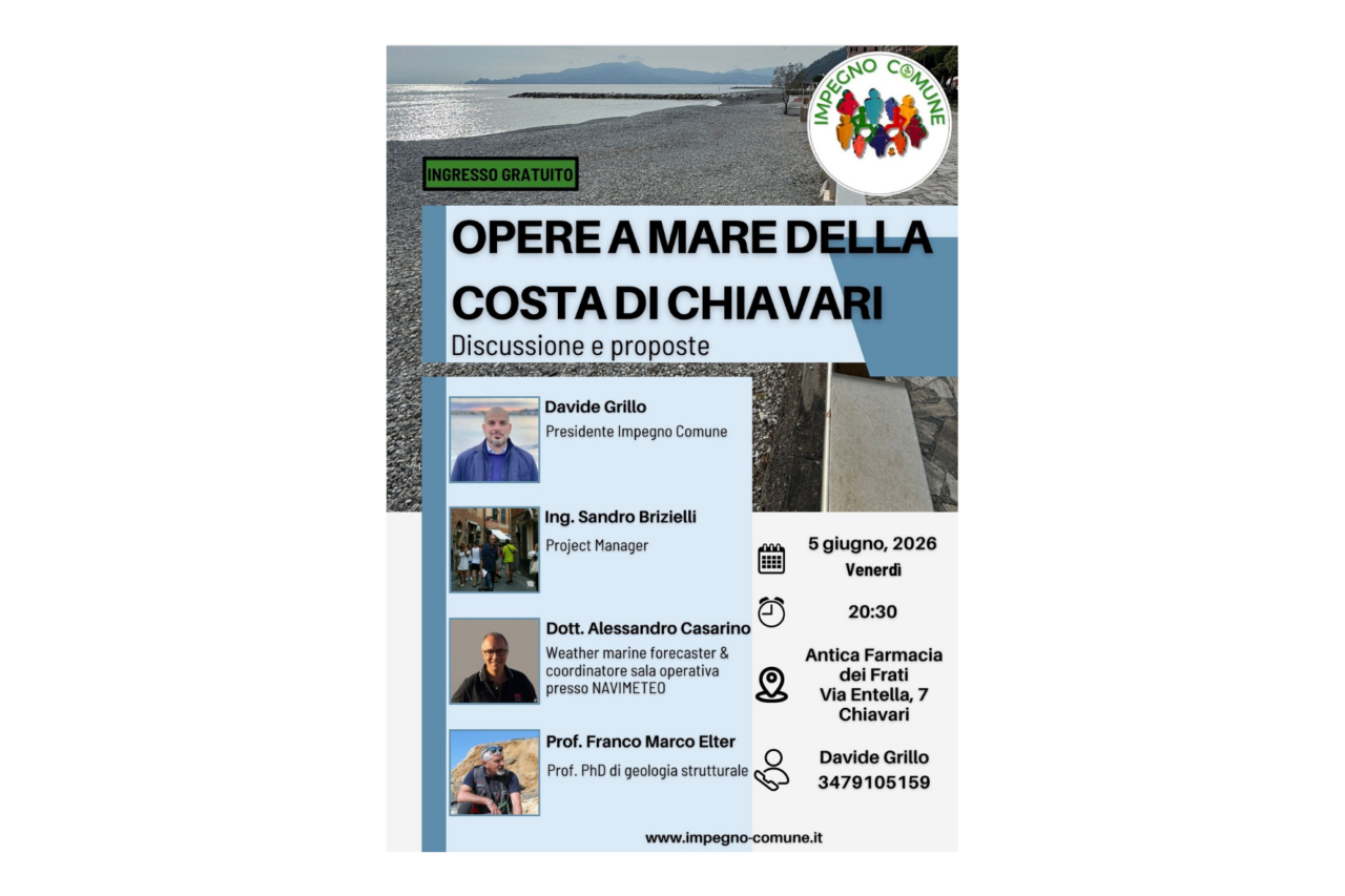 Impegno Comune promuove un incontro sulle opere costiere di Chiavari