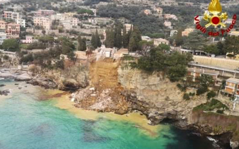 Inizio lavori per la sicurezza della falesia del cimitero di Camogli