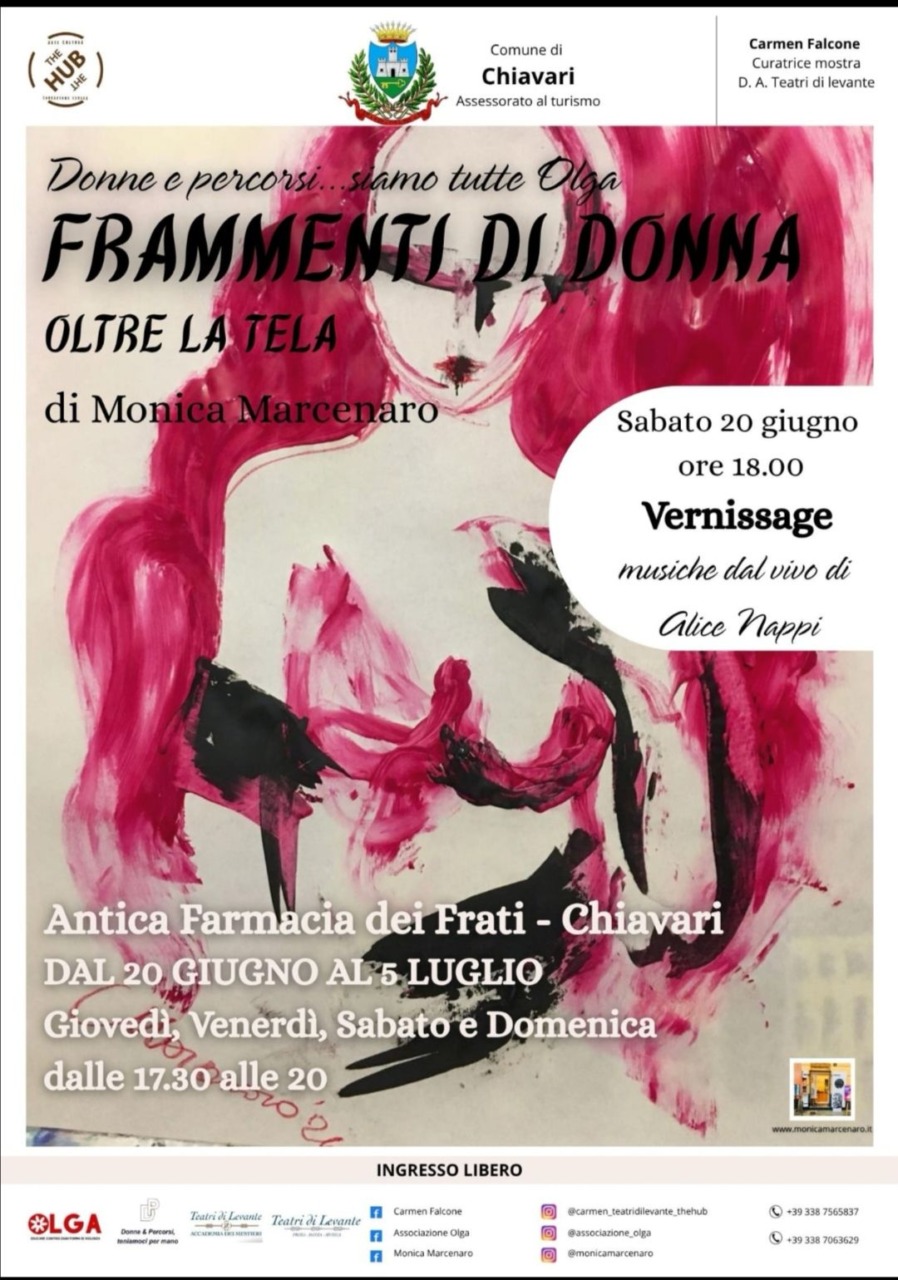 Mostra “Frammenti di Donna. Oltre la Tela” a Chiavari: l’arte di Monica Marcenaro