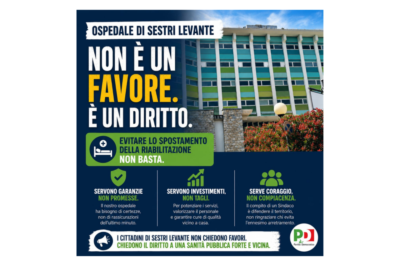 Ospedale di Sestri, il Pd: “Positivo lo stop al trasferimento, ma serve pragmatismo”