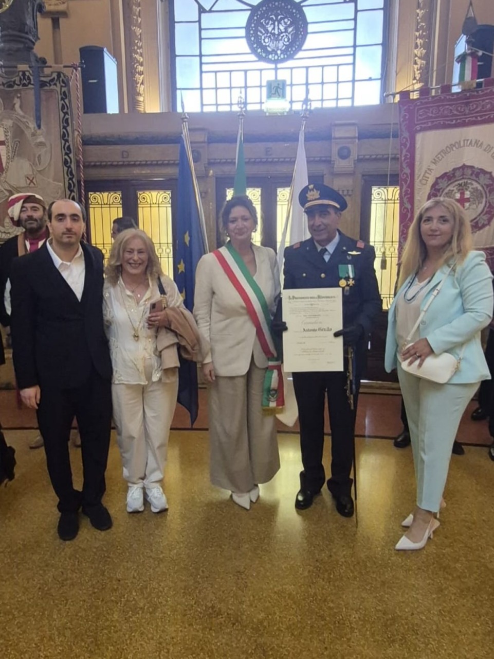 Riconoscimento al Merito della Repubblica Italiana per Antonio Grullo di Chiavari