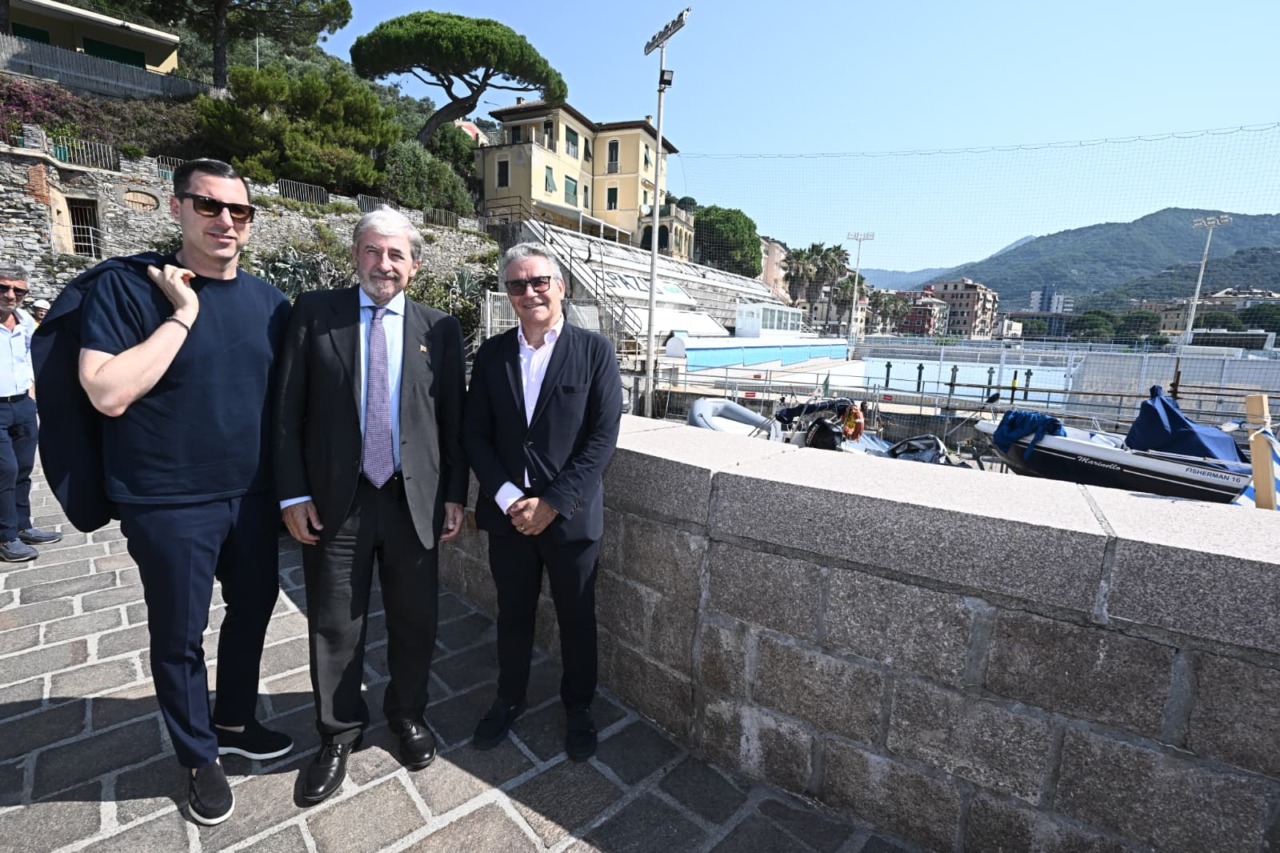 Sopralluogo a Recco per la nuova piscina e il ponte di raccordo autostradale
