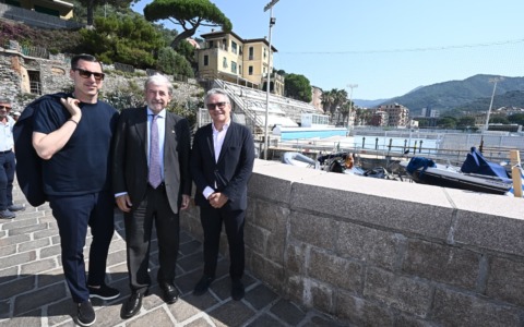 Sopralluogo a Recco per la nuova piscina e il ponte di raccordo autostradale