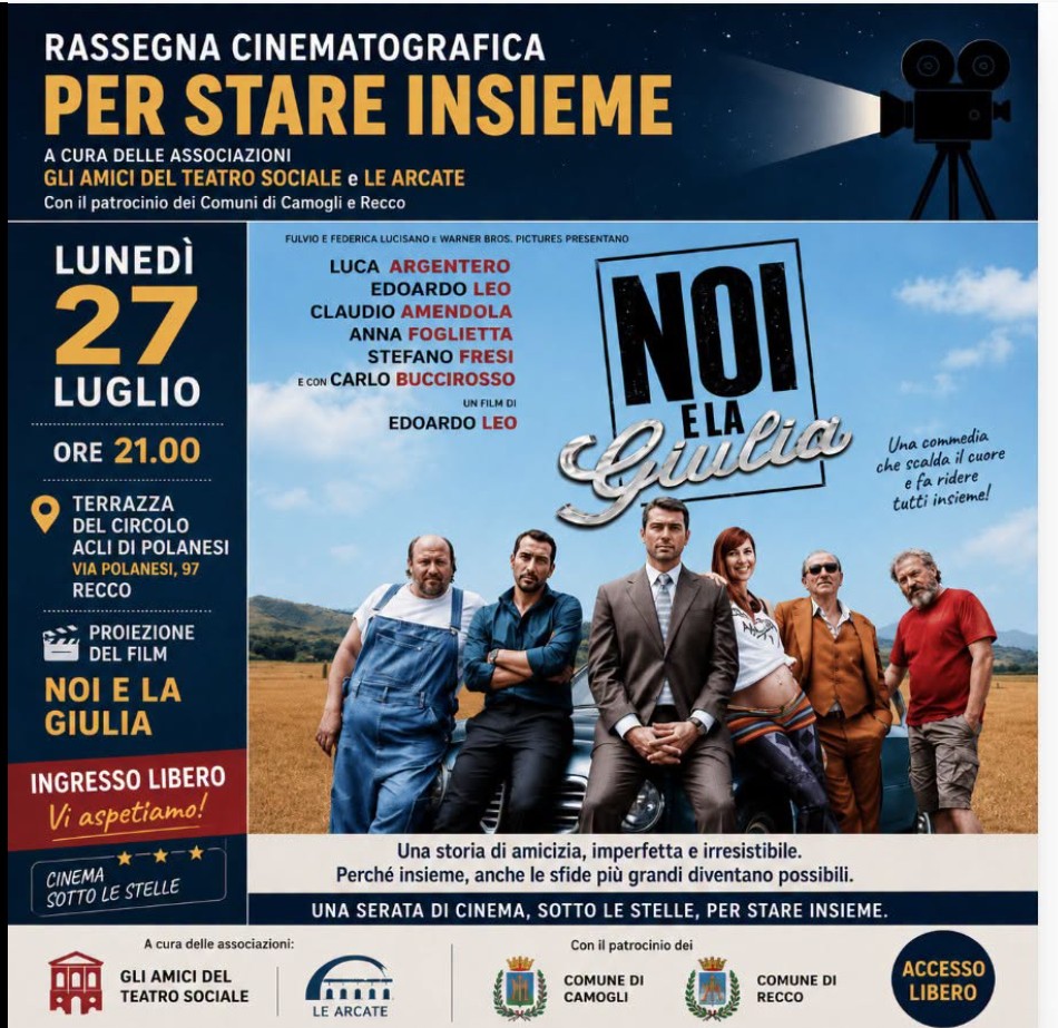 A Recco torna il “Cinema sotto le Stelle” con “Noi e la Giulia”