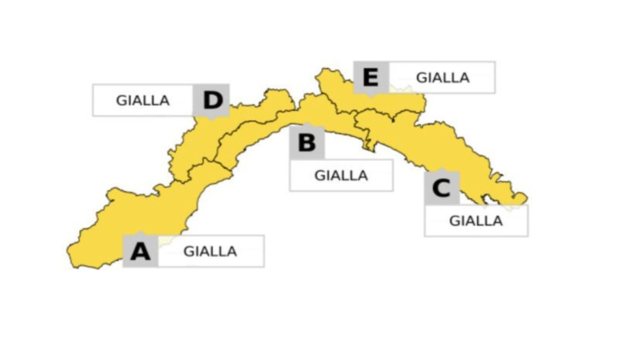 Arpal: allerta gialla per temporali in tutta la regione fino alle 19 di oggi, domenica 26 luglio