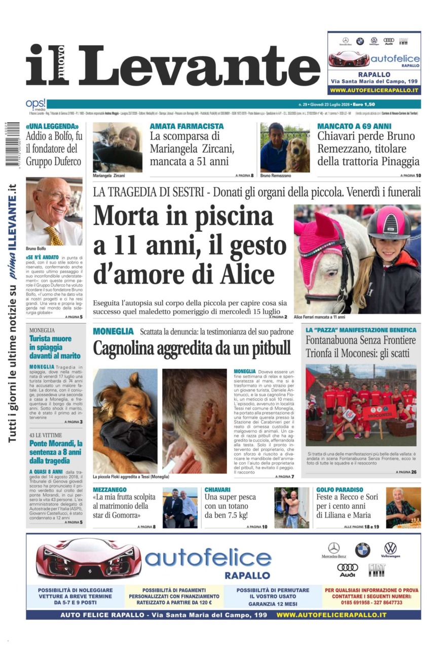 Il Nuovo Levante disponibile da oggi