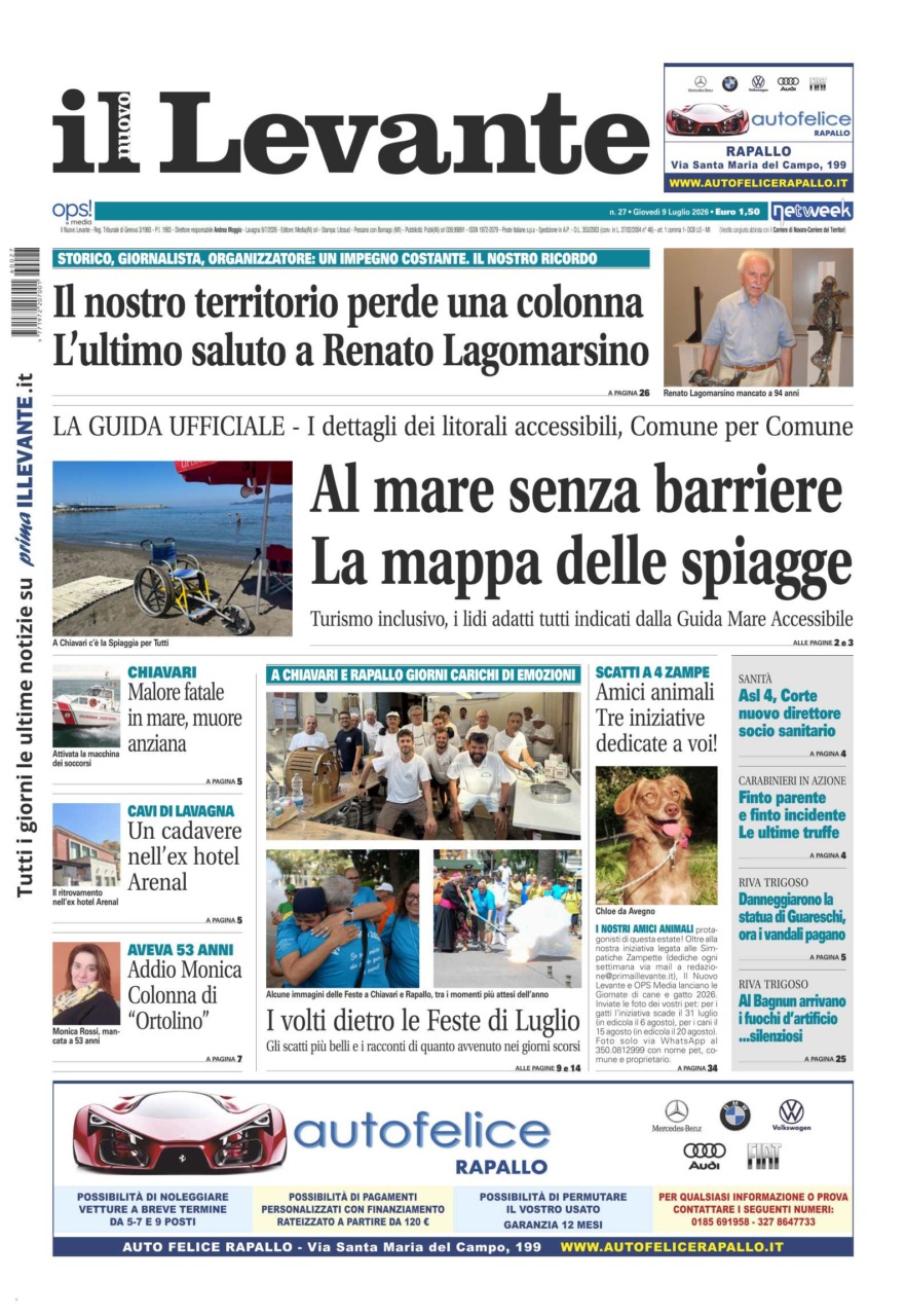 Il Nuovo Levante disponibile in edicola