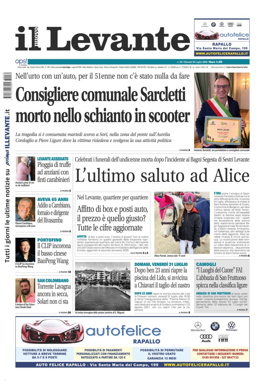 Il Nuovo Levante è disponibile in edicola