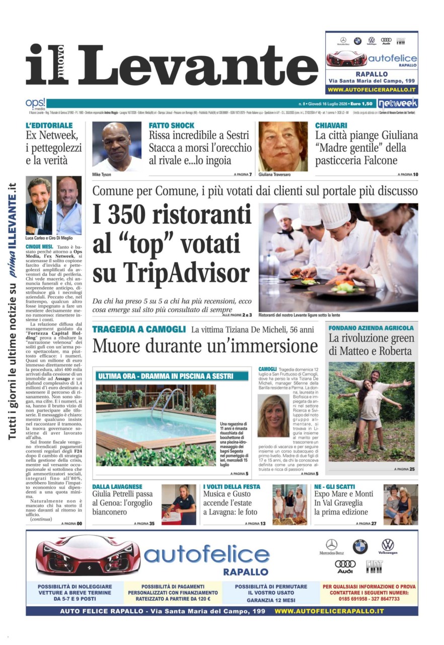 Oggi in edicola il nuovo numero de Il Nuovo Levante