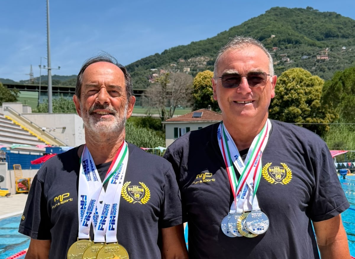 Rapallo Nuoto brilla ai Campionati Italiani Master: Tubino conquista tre ori e Barbagelata tre argenti