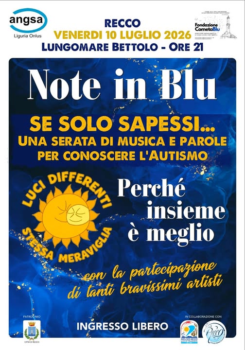 Recco ospita “Note in Blu”: un evento per sensibilizzare sull’autismo